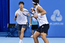 全运会网球男双决賽(sài):唐盛 / 孙浅 2-1 力克佈(bù)云朝克特(tè) / 郑展，逆转夺金